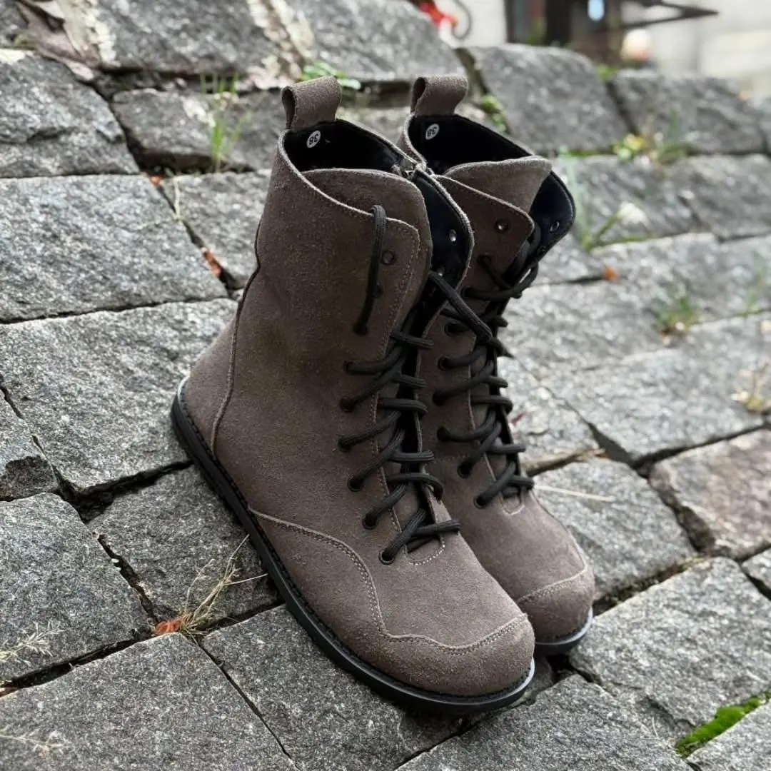 Anatomical Lace Up Boots Women Handmade Suede Or