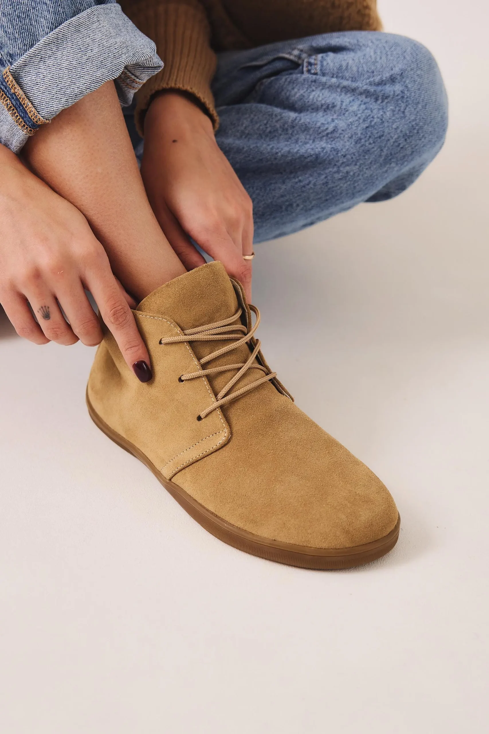 Women Barefoot Boots Suede Ankle Boots With Wide